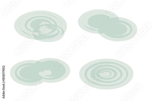 Serene Ripple Harmony. Isometric vector illustration set Line balance composition: grid of outlined shapes forming visual rhythm,