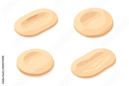 Desert Imprint Icons. Isometric vector illustration set Desert imprint forms: smooth sand depressions, rounded icon shapes, fine