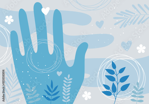 Abstract Doodle Background Hand. Concept of art, creativity, imagination, fantasy expression