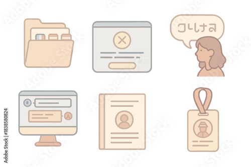 Indie Game Localization Icons. Isometric vector illustration set Indie game localization process: file structure with language