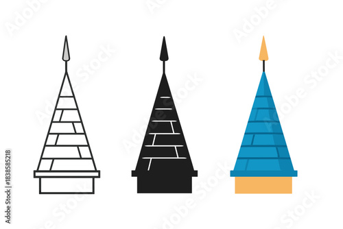 Contemporary Spire Designs. Modern interpretation of slate-tiled spire with clean triangular geometry, first in line style with