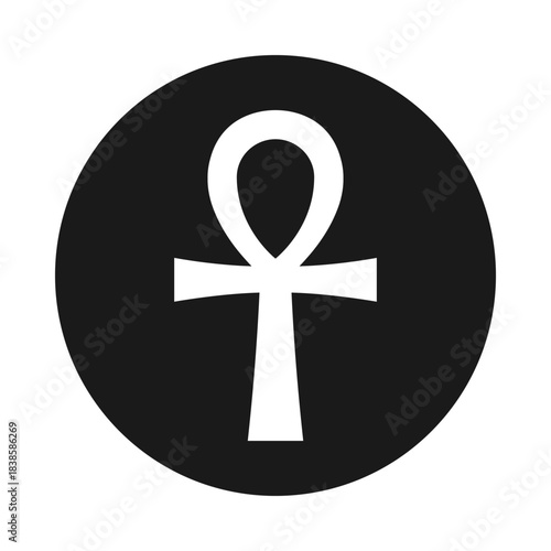 Ankh Egyptian Cross Symbol Circle Icon