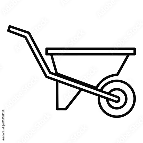 Isolated wheelbarrow icon vector illustration for gardening construction and landscaping