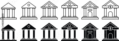 Bank icon set