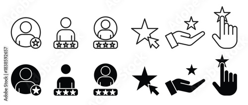 Customer review and feedback icon set