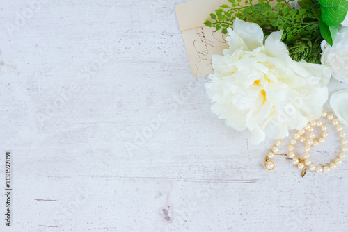 White peony flowers