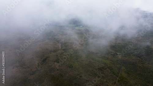 Aerial View of Misty Mountains. High quality 4k footage