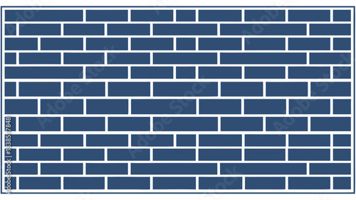 Dark Blue Brick Wall With White Grout Lines Abstract Pattern Texture Background