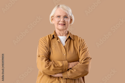 Senior woman in eyeglasses ...