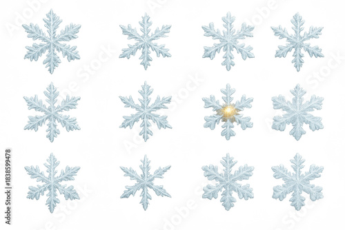Beautiful snowflakes on a black background, perfect for winter designs and seasonal greetings