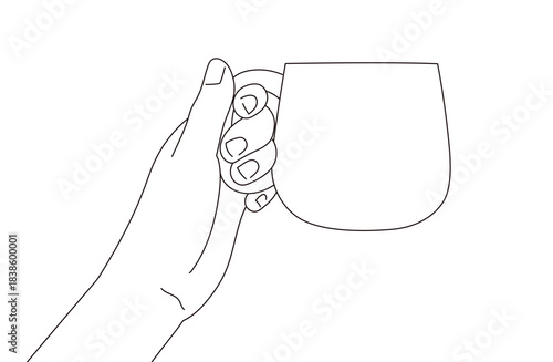 コップを持った手のイラスト素材