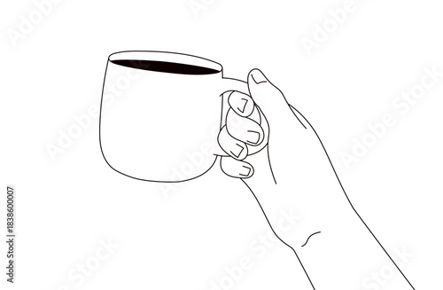 コップを持った手のイラスト素材