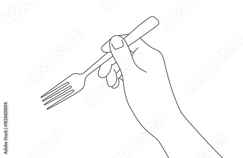フォークを持ったハンドイラスト素材