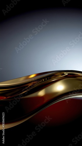 Abstract Liquid Gold Wave Surface With Subtle Lighting And Dark Background