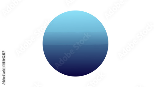 Gradient Sphere With Blue Tones And Black Background Simple Abstract Design Digital Art
