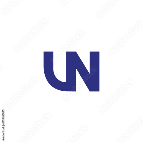 letter vn nu simple geometric logo vector