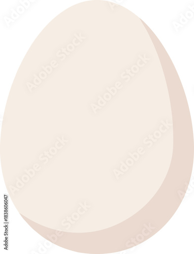 Simple vector illustration of a single white chicken egg.