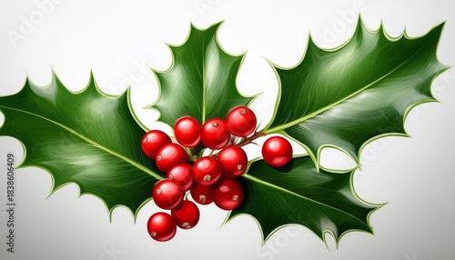 Holly Berries And Leaves Graphic Design Element