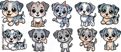 Catahoula leopard dog puppies with spotted coats adorable set