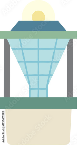 Simple vector illustration of an electric bug zapper lamp.