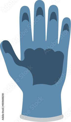Blue protective work glove with enhanced grip vector illustration.