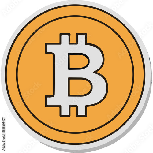 Digital Currency Coin Symbol Featuring Letter B Icon On White Background Cryptocurrency Finance Technology Concept