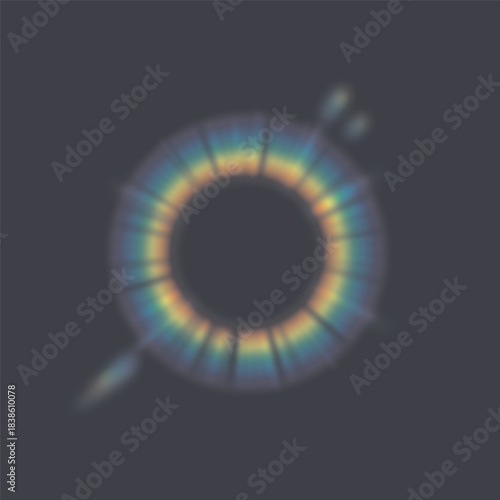 Rainbow Camera Lens Effect on Black Backgound