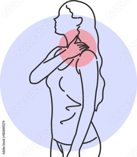 Woman with neck pain experiencing muscle discomfort