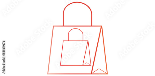 Hand Drawn Shopping Bags On White Background, Business Symbol Vector Illustration.