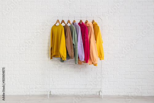 Rack with warm female cloth...