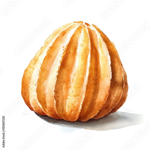 A detailed illustration of a halved orange revealing its vibrant, juicy interior, perfect for culinary and health-themed projects.