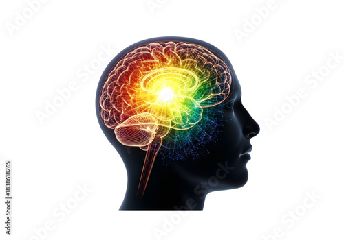 Human Torso Lungs Respiratory System Glowing Orange Red PNG on Transparent Background