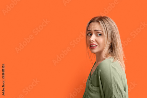 Young woman feeling shame o...