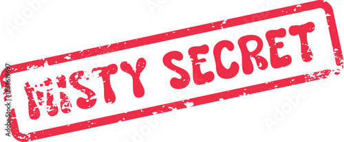 Misty Secret intriguing red grunge style rubber stamp conveying a confidential or private message
