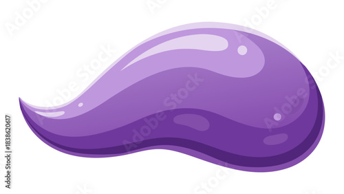 Pixel Art Purple Blob Swirl Shape Isolated on Black Background Glossy Texture With Highlights