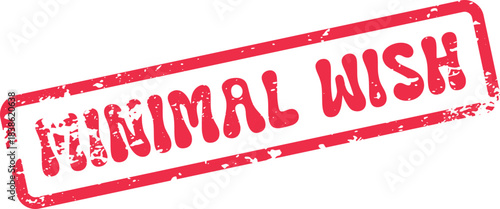 Minimal Wish Distressed Red Rubber Stamp Impression Vector Graphic Label Element for Design