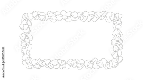 Elegant frame of flower petals creates a delicate and decorative border for designs
