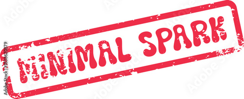 Grunge Style Red Rubber Stamp Impression with Minimal Spark Text and Rough Distressed Texture