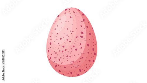 An oval pink speckled egg illustration on a white background