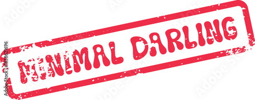 Minimal Darling Red Grunge Style Stamp Asset Representing Understated Belovedness and Gentle Affection