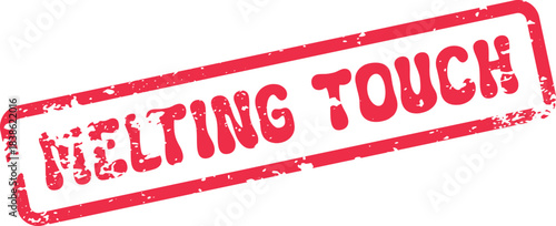 Melting Touch Red Ink Stamp Graphic for Expressing Tenderness and Gentle Feelings