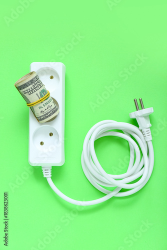 Power socket with dollar ba...