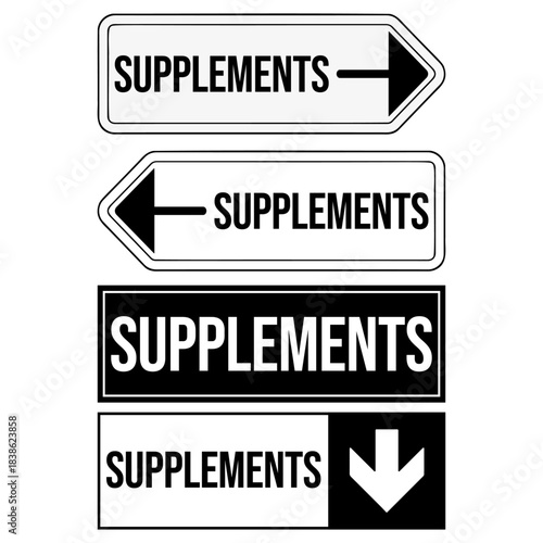 Supplements Sign – supplements aisle sign for supermarkets