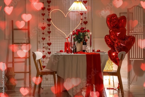 Interior of dining room dec...