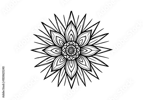 Water Lily hand drawn simple sketch vector illustration