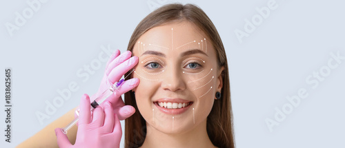 Beautiful woman receiving i...