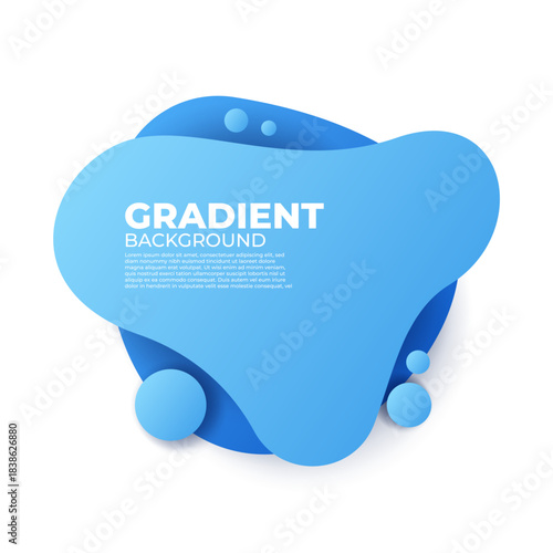Modern Abstract Blue Fluid Shape Background. Dynamic gradient liquid blob for banners or flyers.