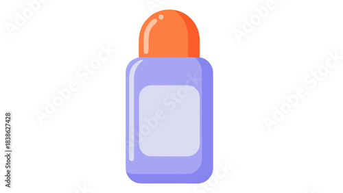 Simple Illustration Of A Purple Dropper Bottle With An Orange Cap On A Black Background Ideal For Cosmetics Or Medical Use
