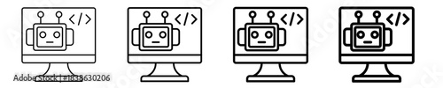 System Bot Icon Set Different Style Collection
