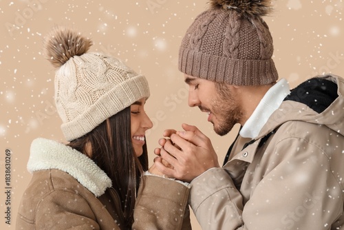 Loving couple in winter clo...